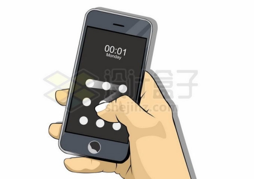 单手操作手机通过绘图解锁手机9030639矢量图片免抠素材免费下载