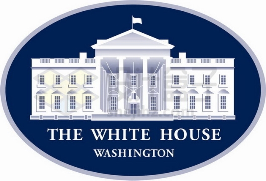 蓝色美国白宫logo徽章标志png图片素材