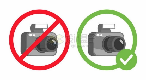 禁止拍照禁止携带照相机和允许拍照标志5320759矢量图片免抠素材