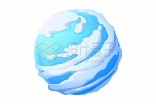 一颗蓝色卡通星球上漂浮着的厚厚的云层6291563矢量图片免抠素材