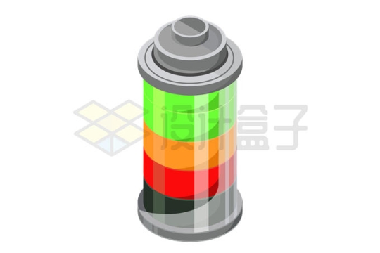 2.5D风格彩色圆柱体电池2681730矢量图片免抠素材