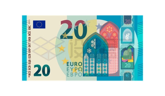 20元欧元纸币钞票欧盟货币5476904矢量图片免抠素材