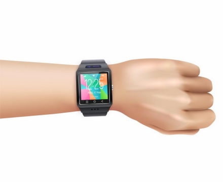 展示手腕上戴着的苹果智能手表iWatch png图片免抠矢量素材
