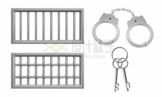 2款监狱铁窗铁栅栏和手铐8038129矢量图片免抠素材免费下载