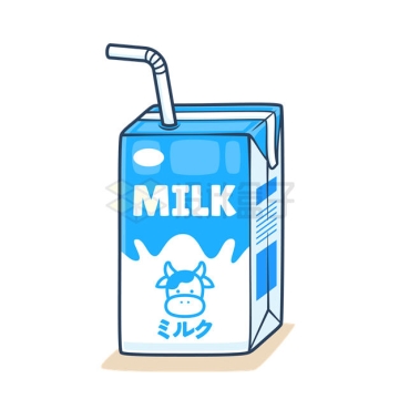 卡通风格盒装牛奶6695227矢量图片免抠素材