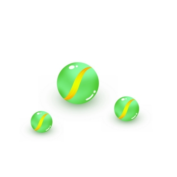 三颗绿色的弹珠球玻璃球182816PSD图片免抠素材