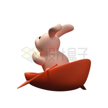 中秋节卡通玉兔划小船3D模型2572762PSD免抠图片素材