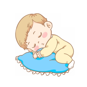 可爱的卡通宝宝抱着枕头睡觉517317PSD图片免抠素材