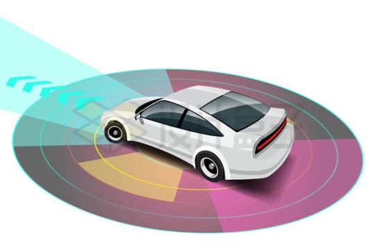 自动智能汽车驾驶视觉和雷达系统8970119矢量图片免抠素材
