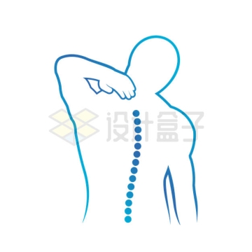 线条风格人体脊椎肩膀疼肩周炎6030429矢量图片免抠素材