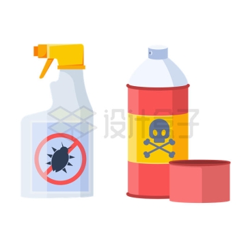 两瓶杀虫剂和除草剂有毒物质9750239矢量图片免抠素材