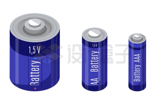 3款圆柱形电池9071896矢量图片免抠素材
