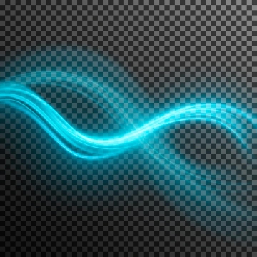 蓝色飞舞的发光炫彩波动动感光线效果图片免抠矢量图素材