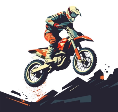 越野摩托车骑手插画3133669矢量图片免抠素材