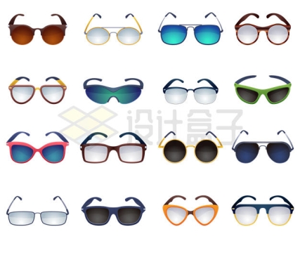 16款卡通墨镜眼镜太阳镜1081231矢量图片免抠素材