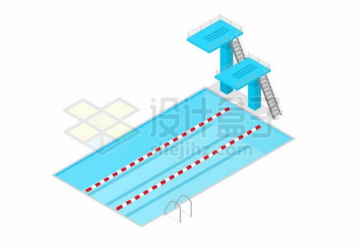 蓝色游泳池和高台跳水奥运会场地7720348矢量图片免抠素材免费下载