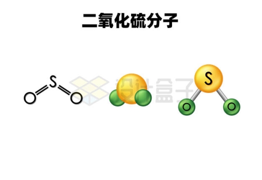 二氧化硫分子结构示意图3244519矢量图片免抠素材