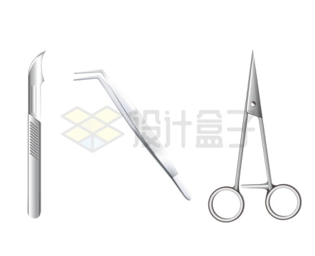 不锈钢手术刀镊子手术剪等外科手术医疗用品8153080矢量图片免抠素材