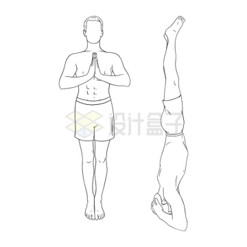 练瑜伽的线条男人图案2232175矢量图片免抠素材