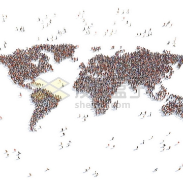 人群组成的世界地图图案世界人口日366306png图片素材