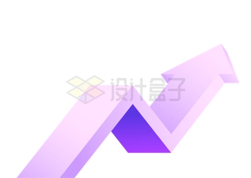 紫色向上的折线3D立体方向箭头5271489矢量图片免抠素材