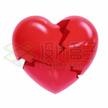 一颗破碎的3D红心心形图案3220380矢量图片免抠素材