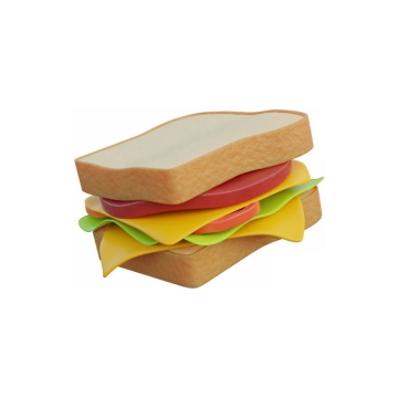 三明治3D模型美味美食3152637PSD免抠图片素材