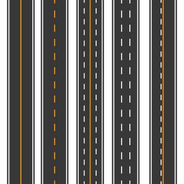 5种不同划线的高速公路图案交通法规免抠png图片矢量图素材