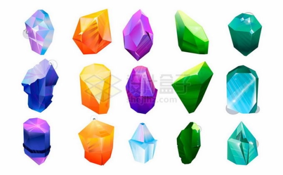 15款彩色宝石钻石3119628矢量图片免抠素材