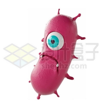 可爱的红色卡通病毒独眼怪物表情包3D模型1733520免抠图片素材