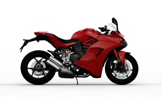 支撑起来的红色运动摩托车右侧方视角2941254PSD图片素材