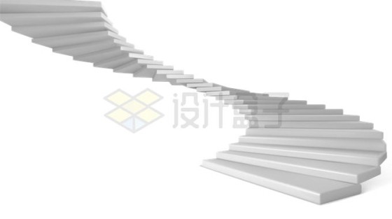 3D立体风格螺旋状的白色楼梯台阶阶梯2694322矢量图片免抠素材