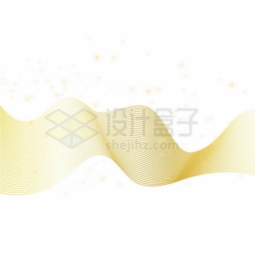 金色线性线条波浪线组成的曲线抽象装饰图案9073183向量图片素材