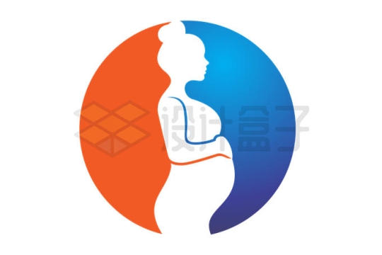 创意双色孕妇怀孕月子中心月嫂公司logo标志设计方案6449653矢量图片免抠素材