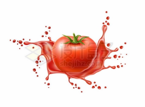 西红柿和番茄汁效果红色液体效果2885134矢量图片免抠素材