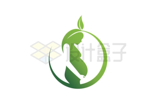 绿叶圆环孕妇怀孕月子中心月嫂公司logo标志设计方案2832347矢量图片免抠素材
