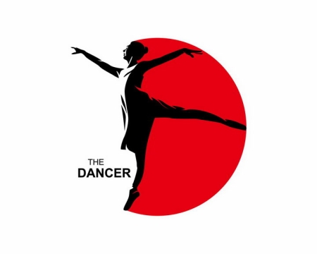 黑白色芭蕾舞者logo设计方案png图片免抠矢量素材