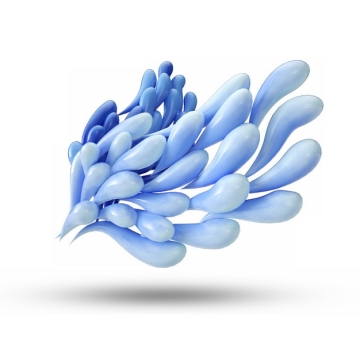 创意3D立体蓝色抽象液滴水晶果冻装饰图案254420png图片素材