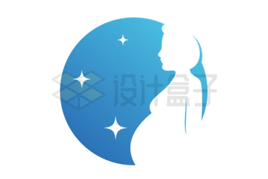 蓝色星空孕妇怀孕月子中心月嫂公司logo标志设计方案6500732矢量图片免抠素材