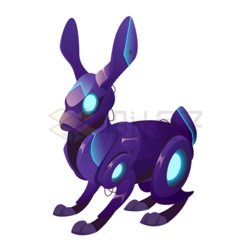 科幻风格紫色机器兔子机械动物8694171矢量图片免抠素材
