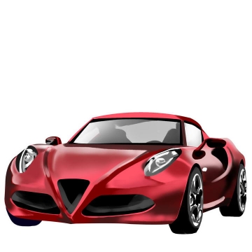  Hand painted style red super sports car pictures free of cutting materials