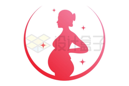 红色弧形孕妇怀孕月子中心月嫂公司logo标志设计方案9655833矢量图片免抠素材