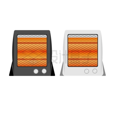 2台小型电取暖器家用电器3492452矢量图片免抠素材