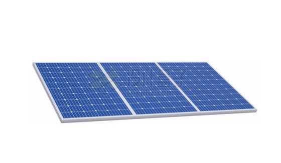 三块并联的蓝色太阳能电池板9559164图片免抠素材