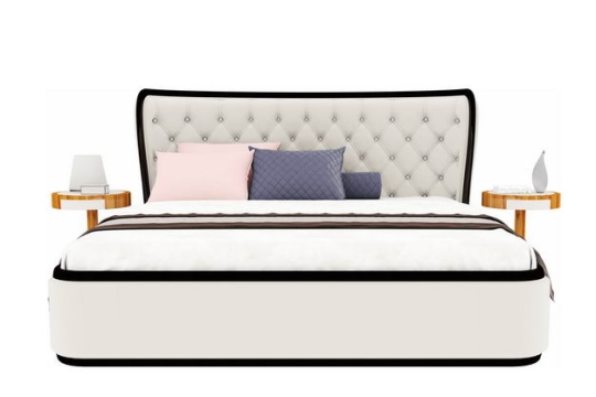 一个白色的简约风格大床卧室装修家具4665644免抠图片素材