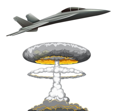 卡通战斗机投下的原子弹爆炸2891463矢量图片免抠素材