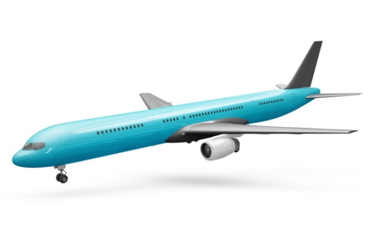 蓝色涂装的波音787/777飞机大型客机png免抠图片素材