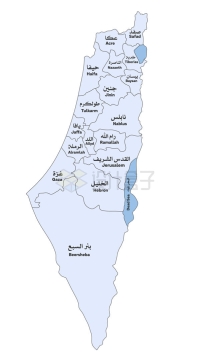 以色列和巴勒斯坦行政地图2505372矢量图片免抠素材