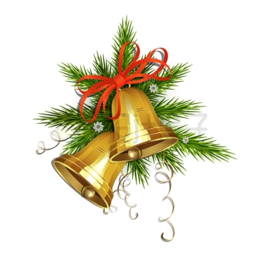 松针叶和金色铃铛圣诞节装饰物7864322矢量图片免抠素材