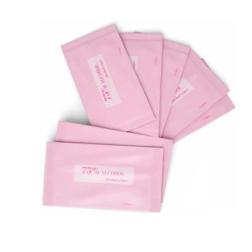 粉色包装的75%酒精湿巾消毒湿巾803853png图片素材
